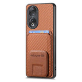 For-Honor-X7-Carbon-Fiber-Card-Bag-Fold-Stand-Phone-Case(Brown)
