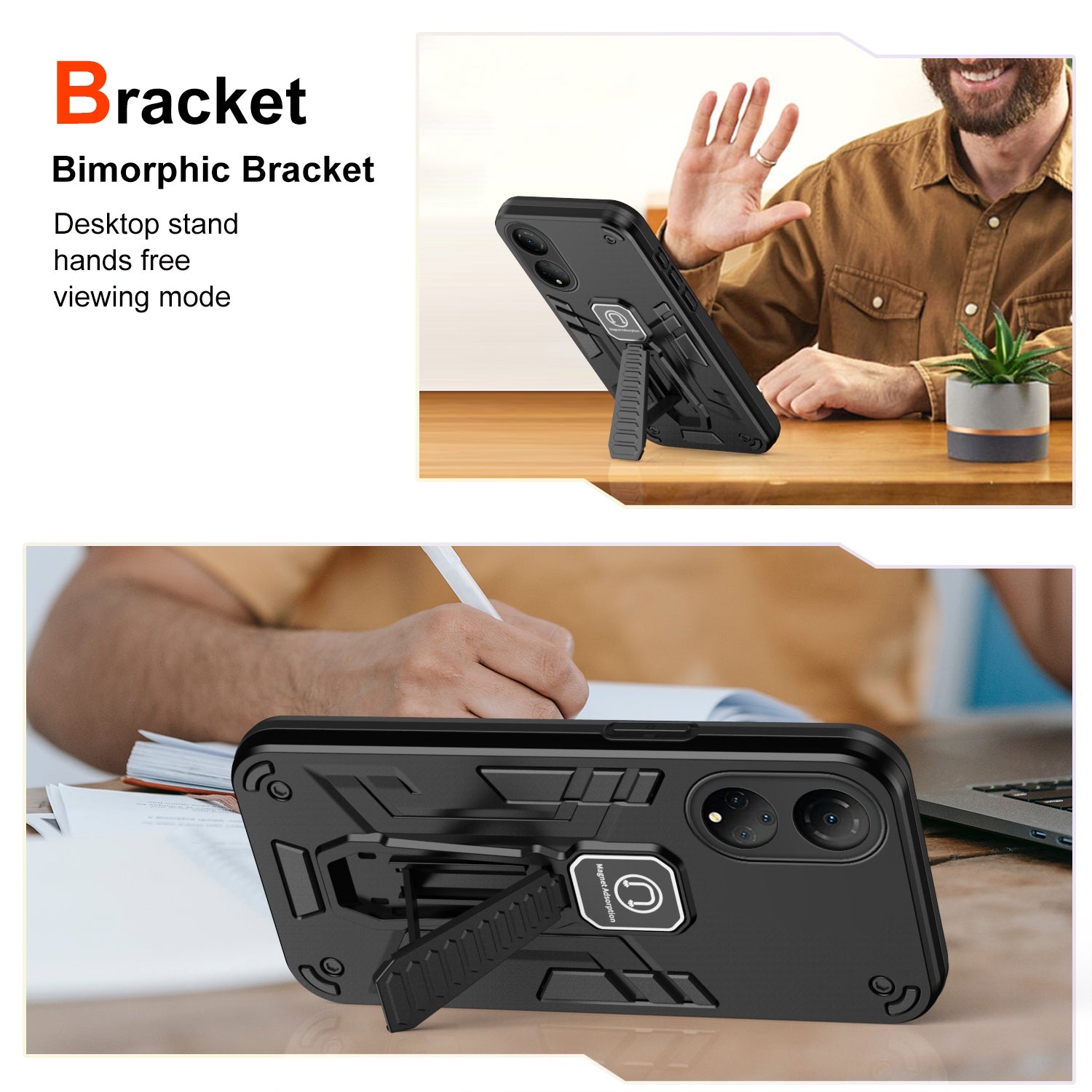 For-Honor-X7-Shockproof-Holder-Phone-Case(Black)