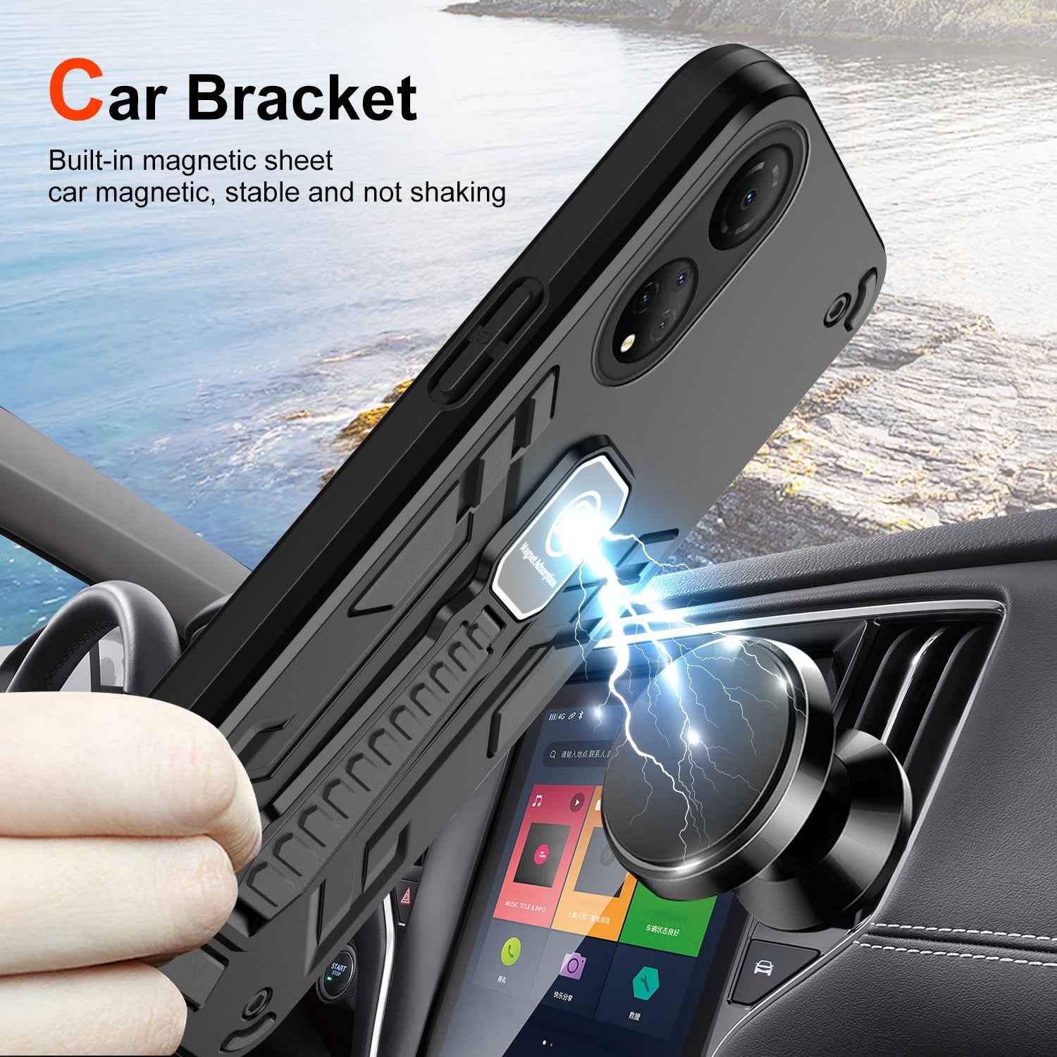 For-Honor-X7-Shockproof-Holder-Phone-Case(Black)