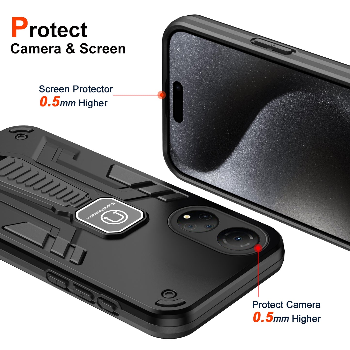 For-Honor-X7-Shockproof-Holder-Phone-Case(Black)