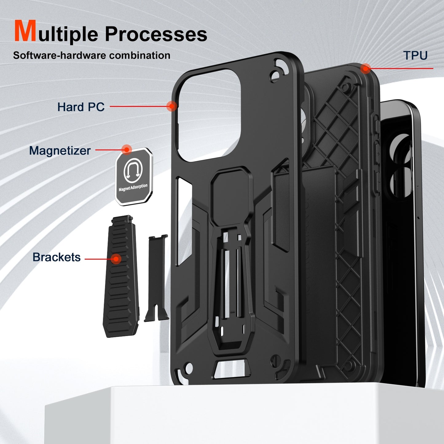 For-Honor-X7-Shockproof-Holder-Phone-Case(Black)