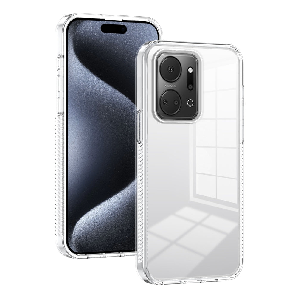 For-Honor-X7a-Anti-slip-Clear-Acrylic-Hybrid-TPU-Phone-Case(Transparent)