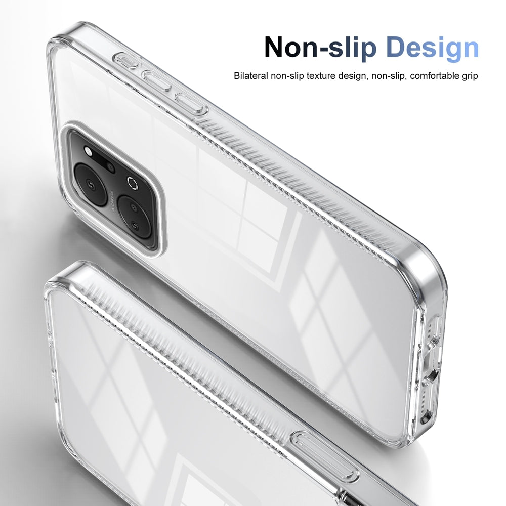 For-Honor-X7a-Anti-slip-Clear-Acrylic-Hybrid-TPU-Phone-Case(Transparent)