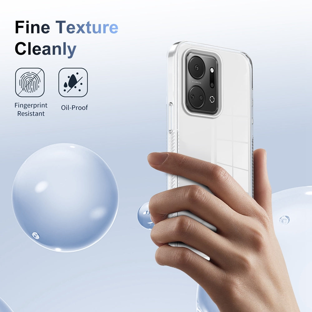 For-Honor-X7a-Anti-slip-Clear-Acrylic-Hybrid-TPU-Phone-Case(Transparent)