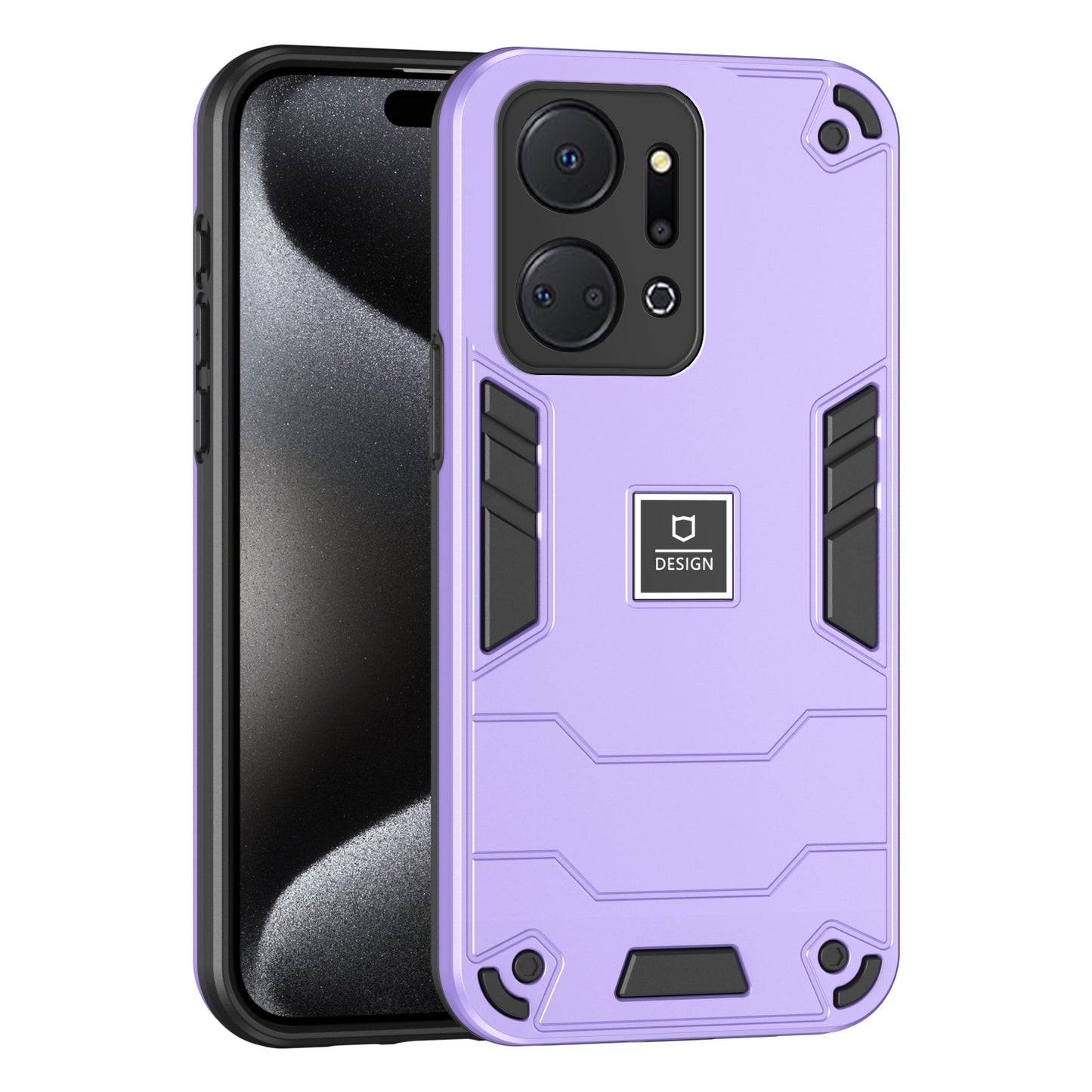 For-Honor-X7a-2-in-1-Shockproof-Phone-Case(Purple)
