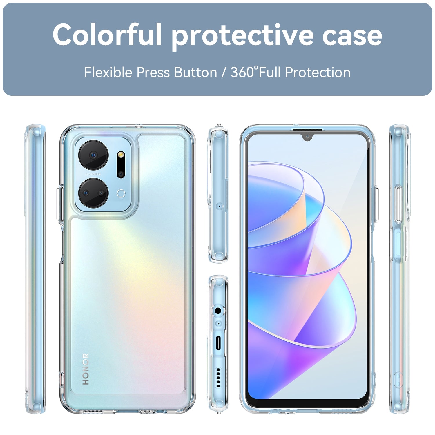 For-Honor-X7a-Candy-Series-TPU-Phone-Case(Transparent)