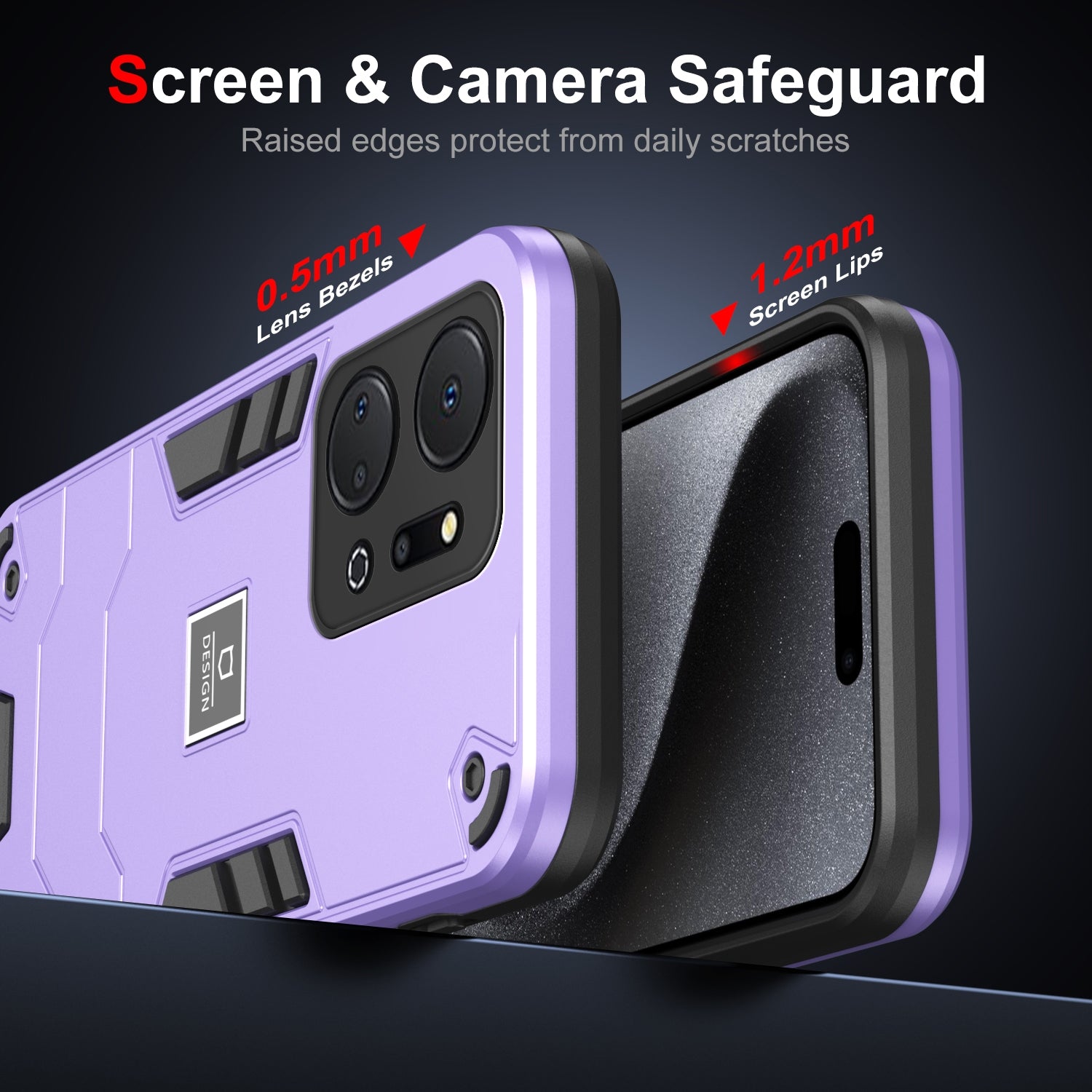 For-Honor-X7a-2-in-1-Shockproof-Phone-Case(Purple)