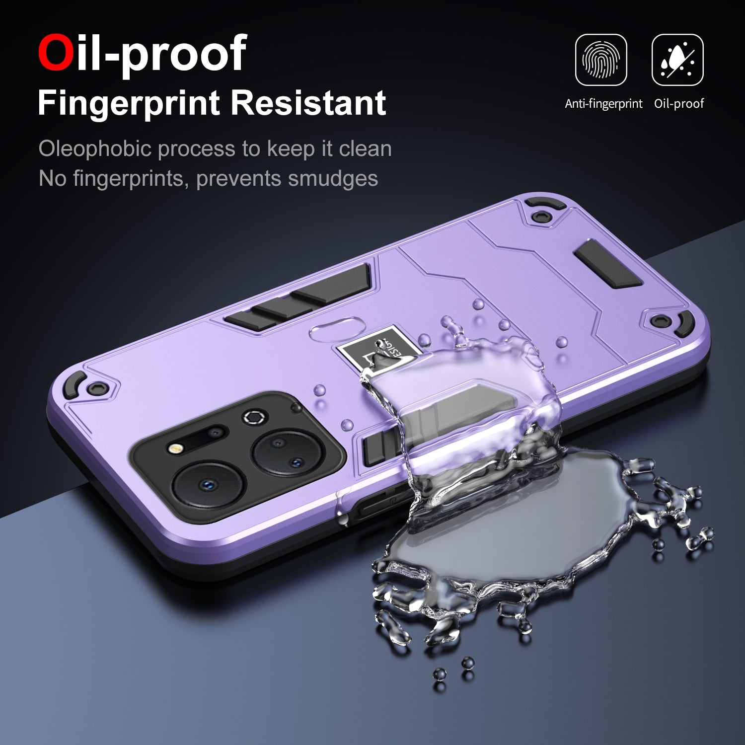 For-Honor-X7a-2-in-1-Shockproof-Phone-Case(Purple)