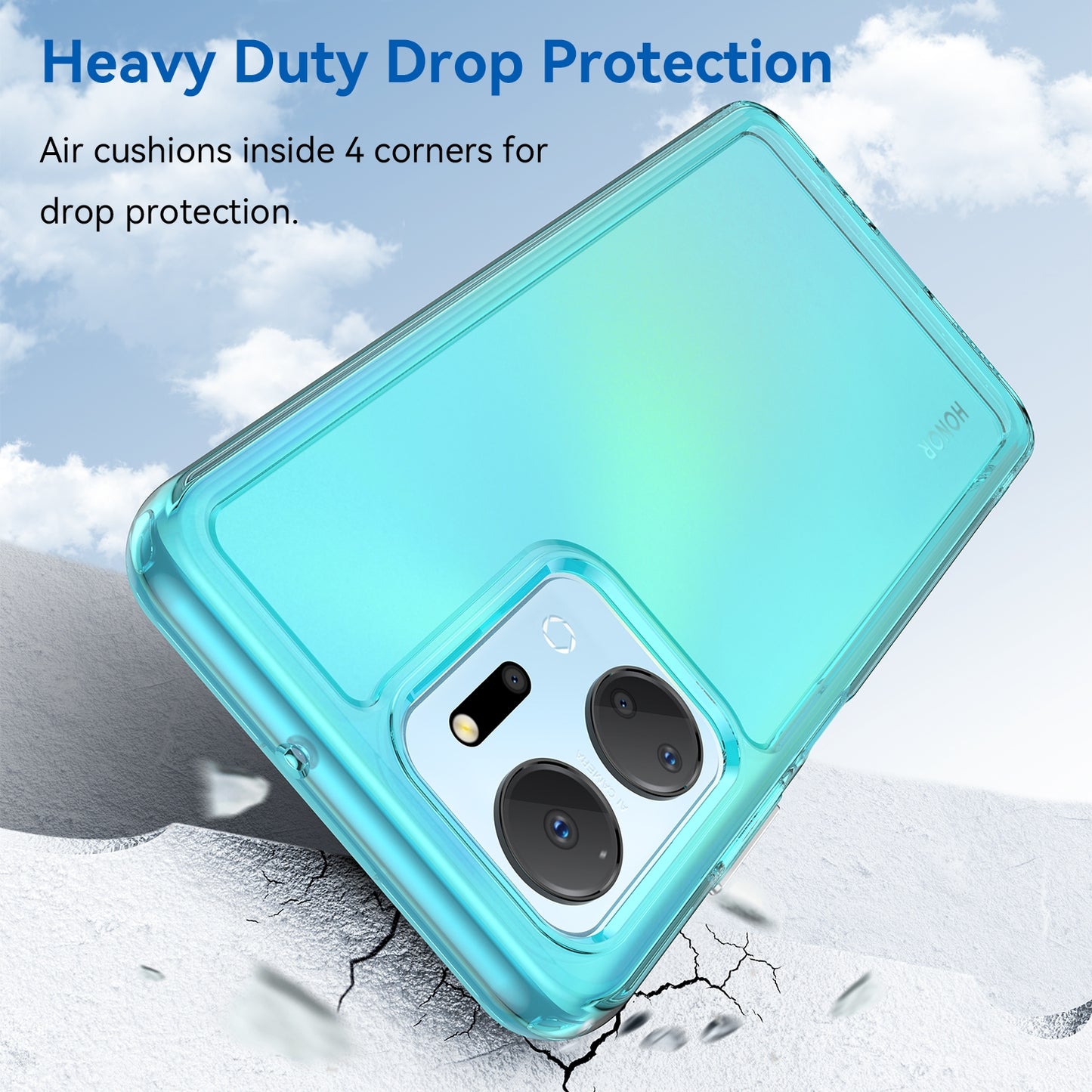 For-Honor-X7a-Candy-Series-TPU-Phone-Case(Transparent-Blue)