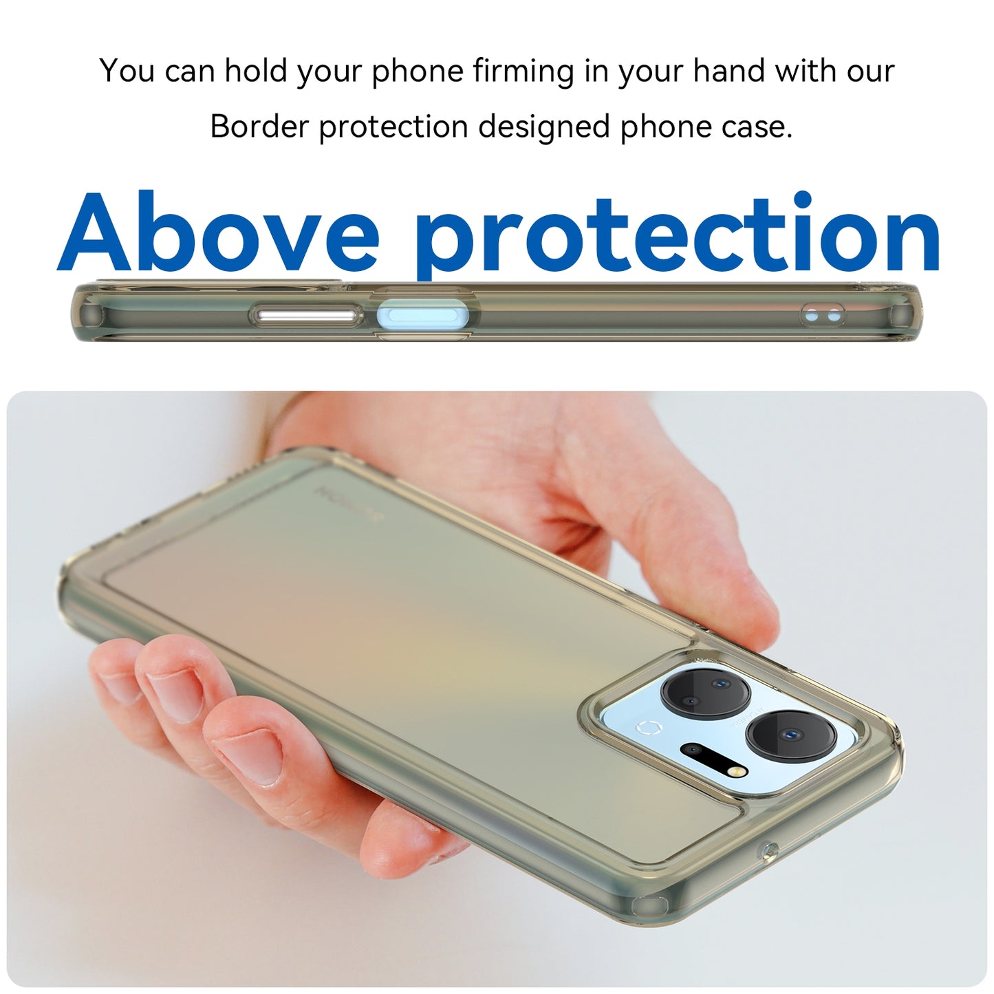For-Honor-X7a-Candy-Series-TPU-Phone-Case(Transparent-Grey)