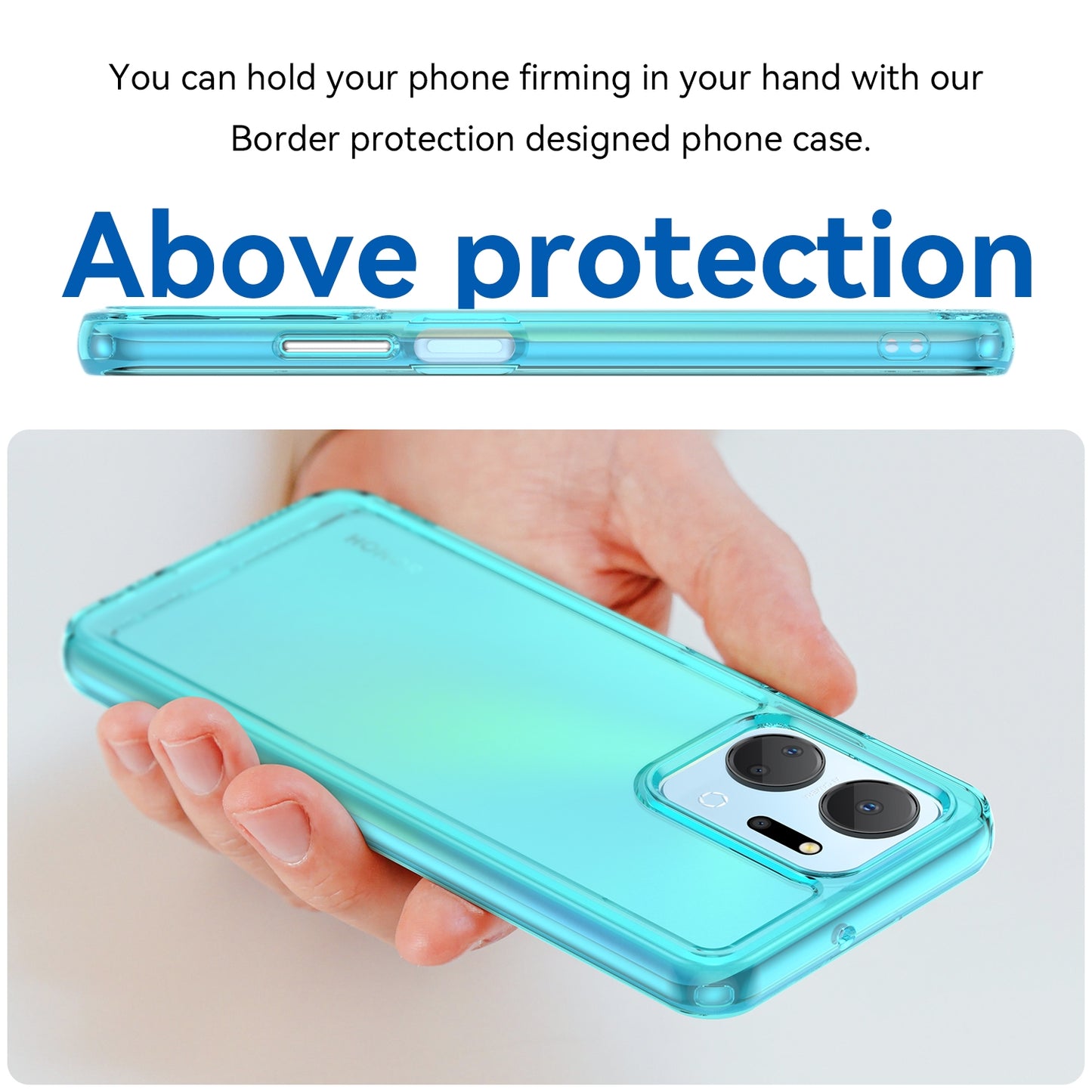 For-Honor-X7a-Candy-Series-TPU-Phone-Case(Transparent-Blue)