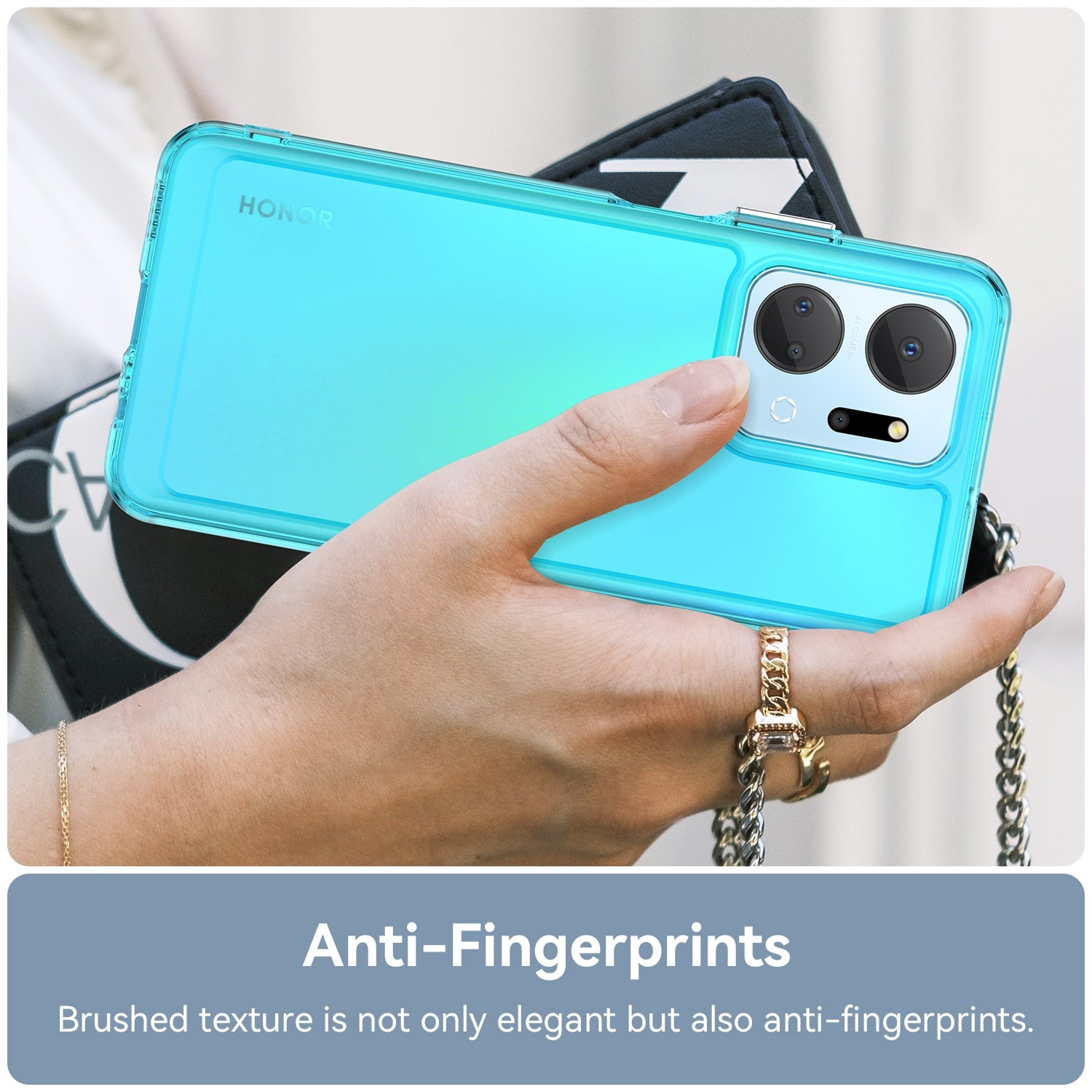 For-Honor-X7a-Candy-Series-TPU-Phone-Case(Transparent-Blue)