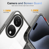 For-Honor-X7b-Anti-slip-Clear-Acrylic-Hybrid-TPU-Phone-Case(Black)