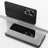 For-Honor-X7b-Plated-Mirror-Horizontal-Flip-Leather-Phone-Case-with-Holder(Black)