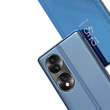 For-Honor-X7b-Plated-Mirror-Horizontal-Flip-Leather-Phone-Case-with-Holder(Black)