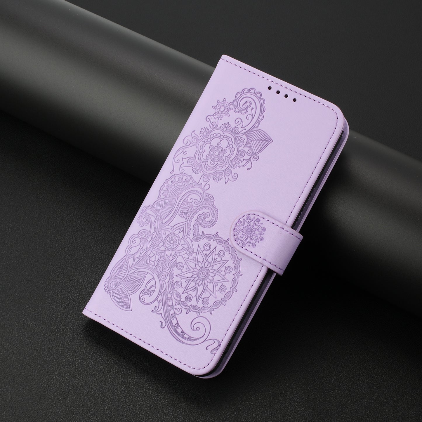 For-Honor-X7b-Datura-Flower-Embossed-Flip-Leather-Phone-Case(Purple)