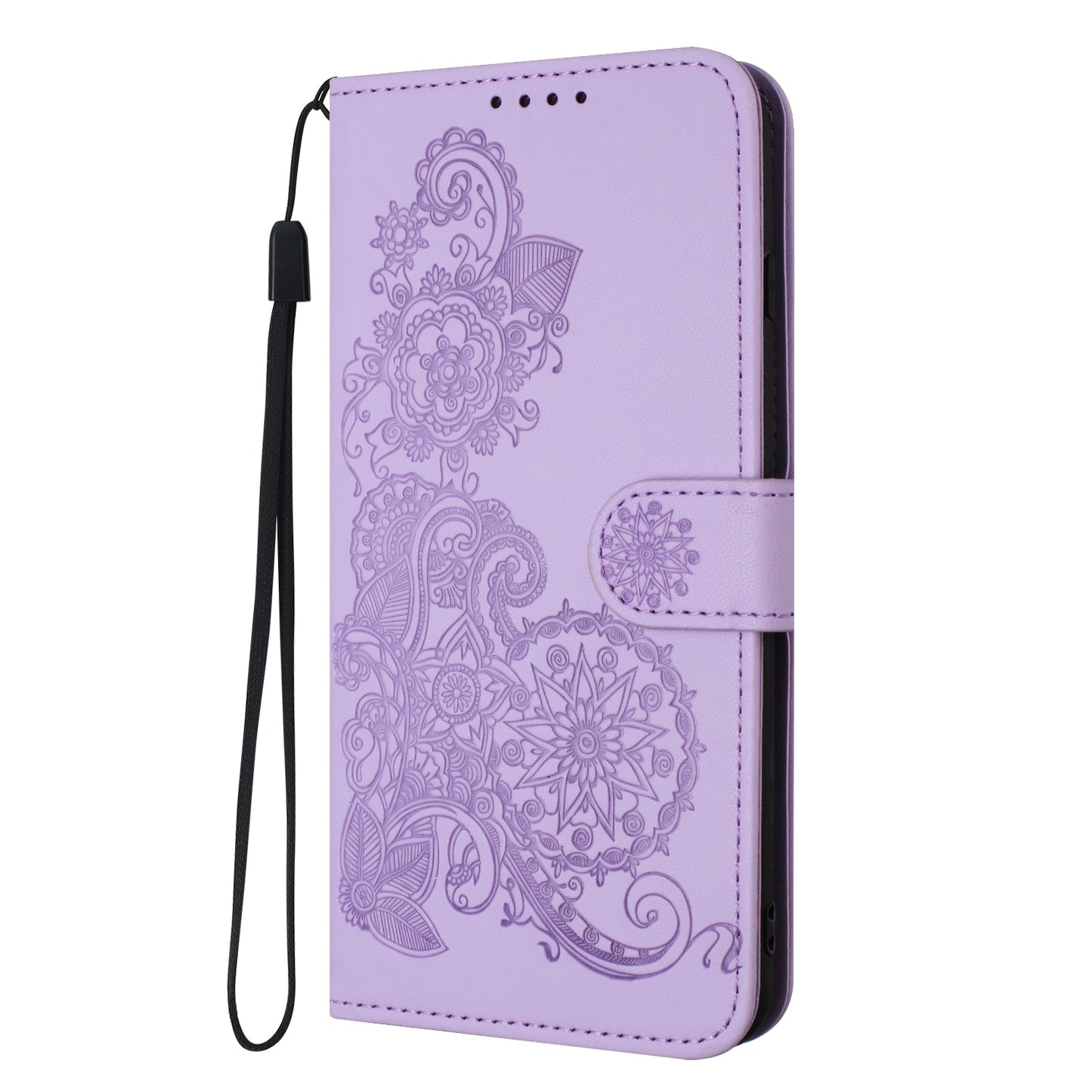 For-Honor-X7b-Datura-Flower-Embossed-Flip-Leather-Phone-Case(Purple)