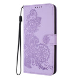 For-Honor-X7b-Datura-Flower-Embossed-Flip-Leather-Phone-Case(Purple)