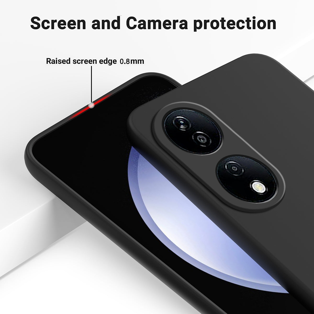 For-Honor-X7b/Play-50-Plus-Solid-Color-Liquid-Silicone-Dropproof-Full-Coverage-Protective-Case(Black)