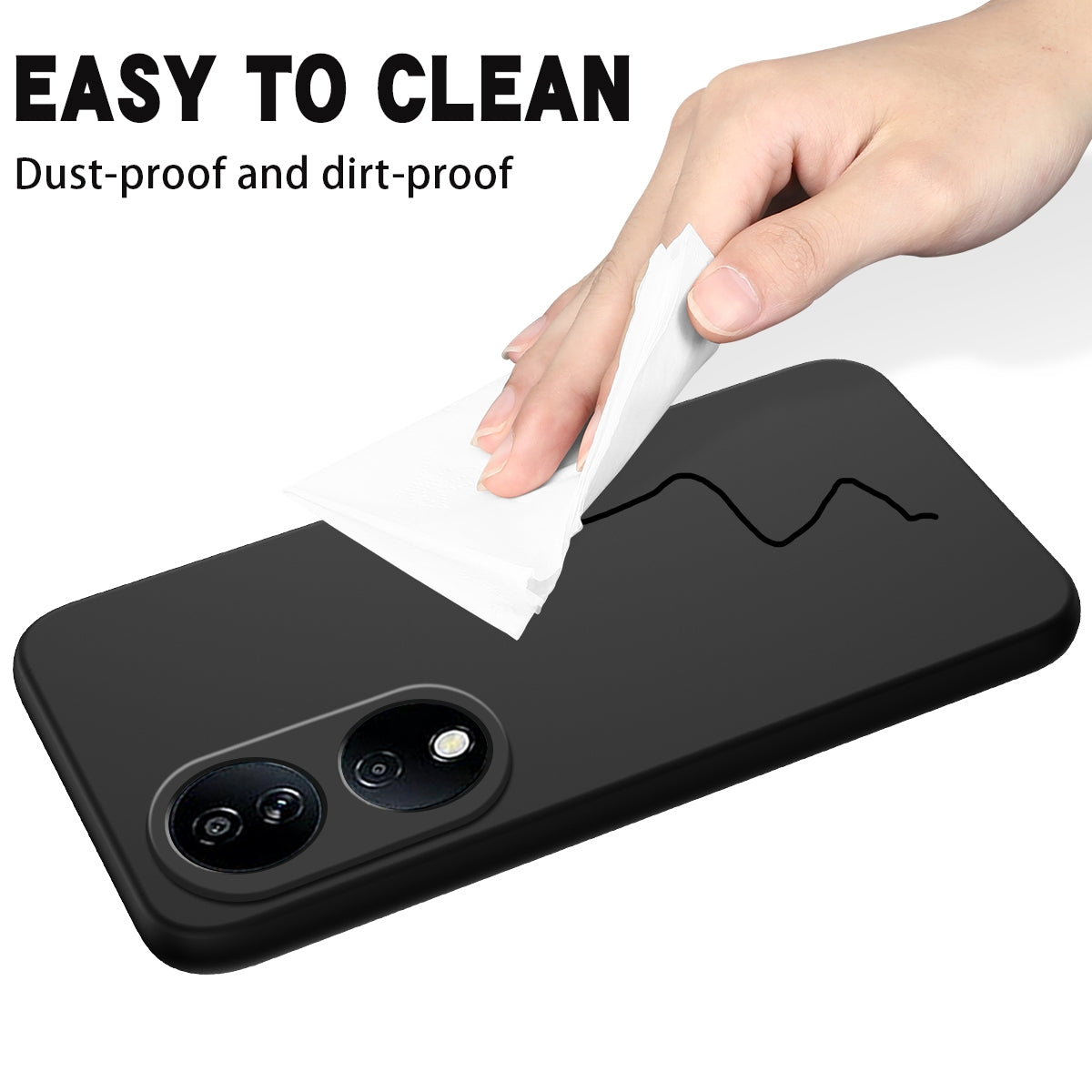 For-Honor-X7b/Play-50-Plus-Solid-Color-Liquid-Silicone-Dropproof-Full-Coverage-Protective-Case(Black)