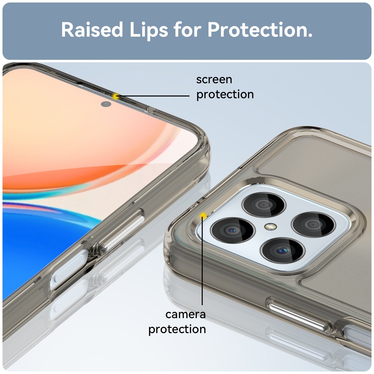 For-Honor-X8-5G-Candy-Series-TPU-Phone-Case(Transparent-Grey)