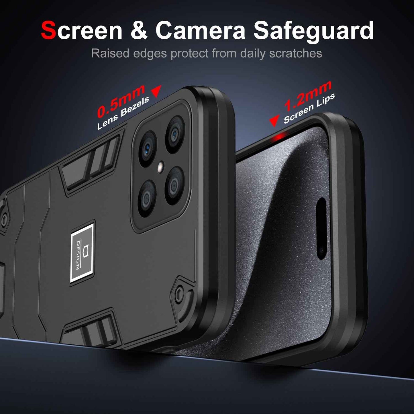 For-Honor-X8-2-in-1-Shockproof-Phone-Case(Black)
