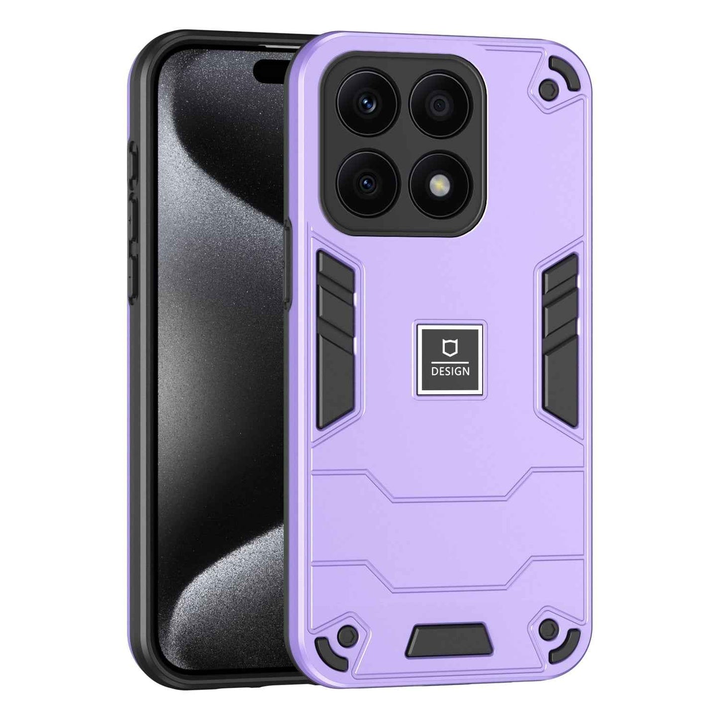 For-Honor-X8a-2-in-1-Shockproof-Phone-Case(Purple)