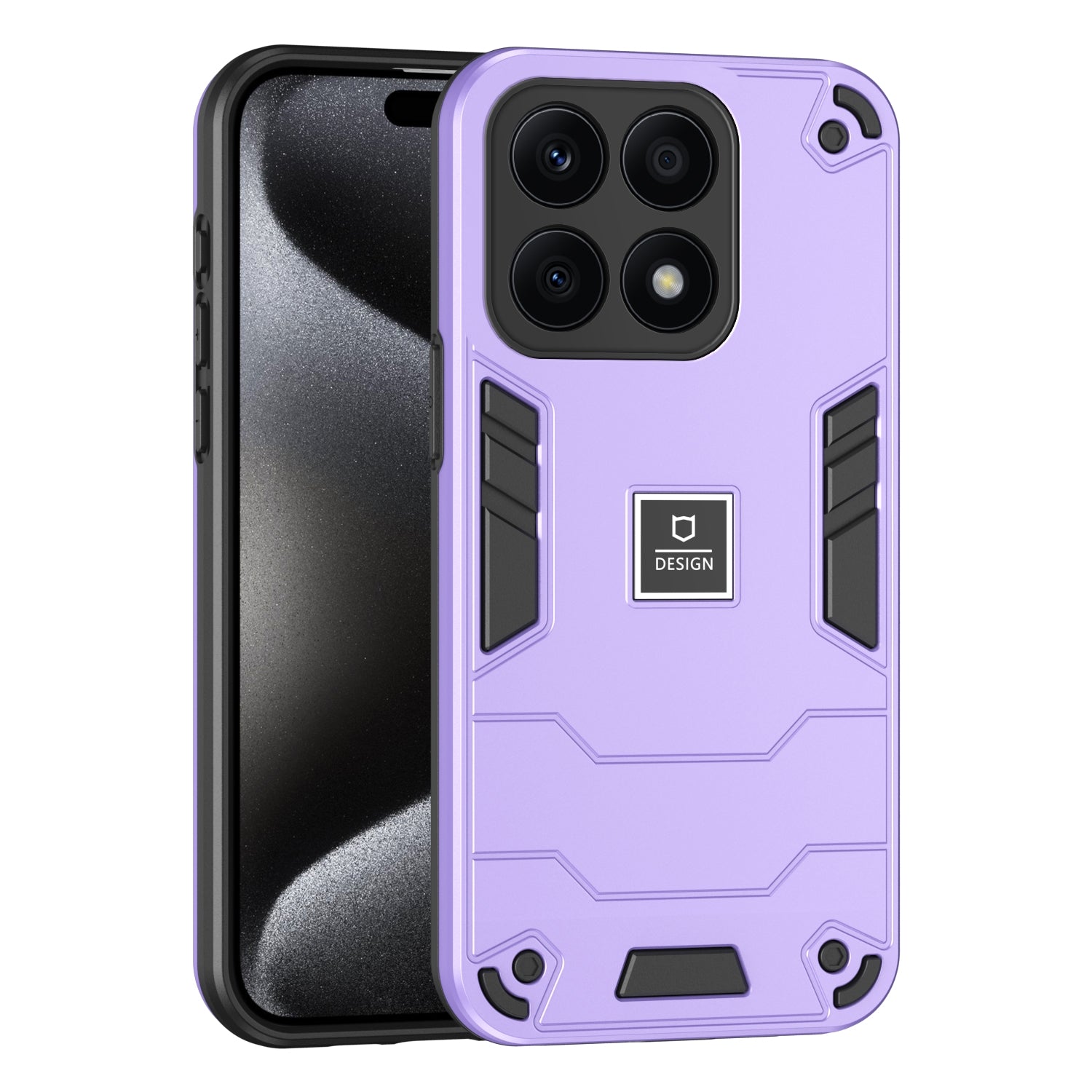 For-Honor-X8a-2-in-1-Shockproof-Phone-Case(Purple)