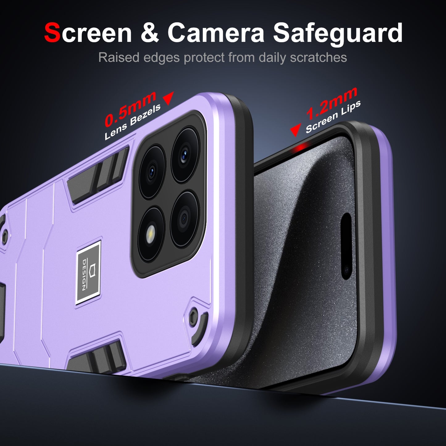 For-Honor-X8a-2-in-1-Shockproof-Phone-Case(Purple)