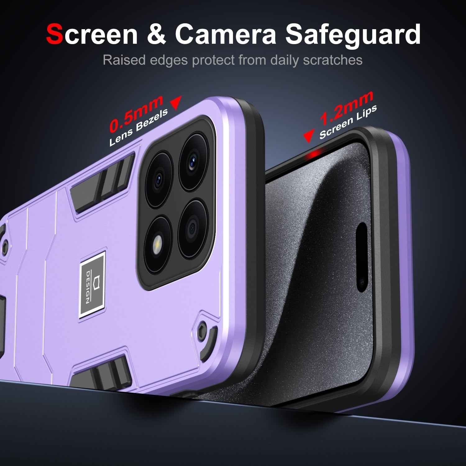 For-Honor-X8a-2-in-1-Shockproof-Phone-Case(Purple)