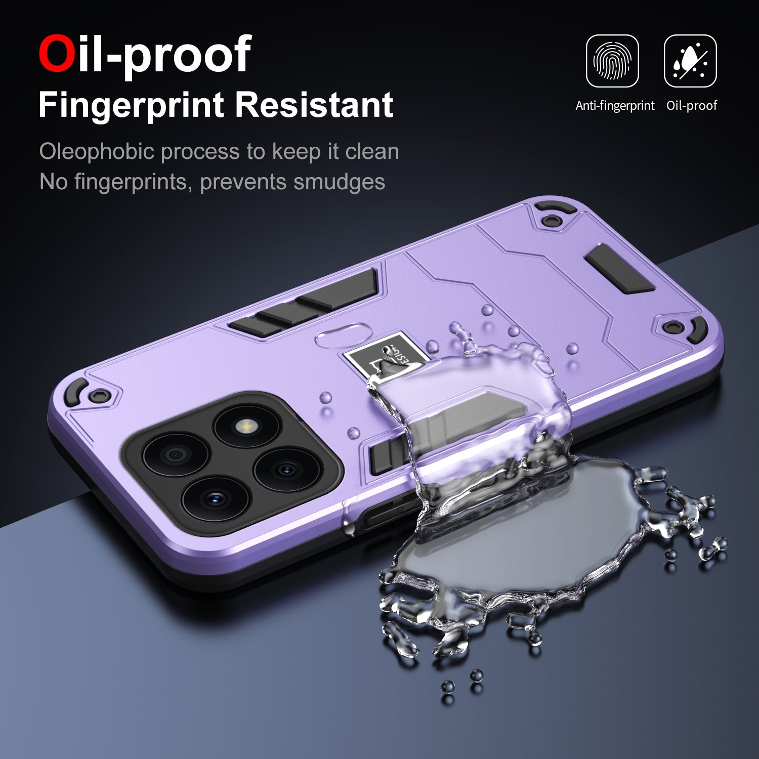 For-Honor-X8a-2-in-1-Shockproof-Phone-Case(Purple)