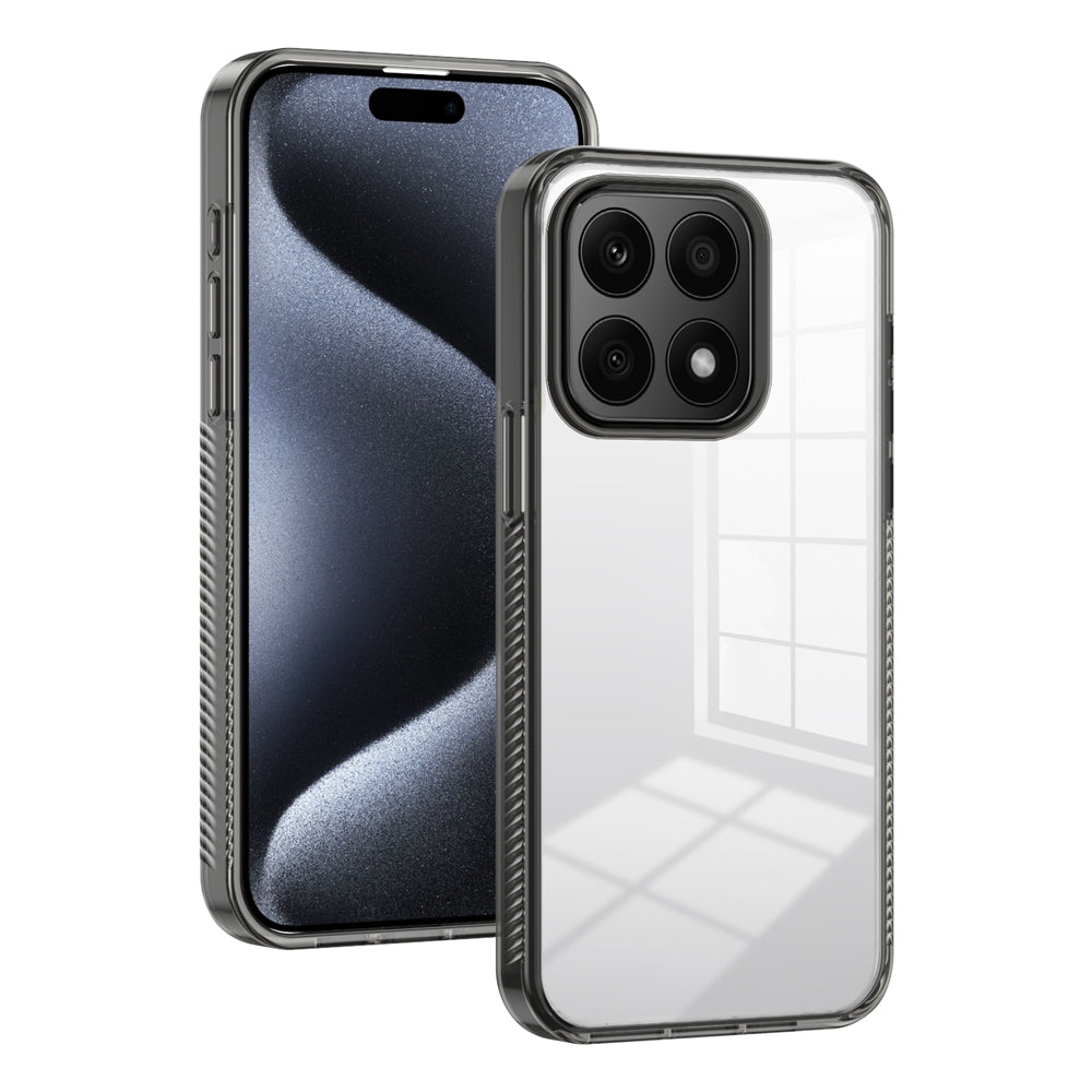 For-Honor-X8a-Anti-slip-Clear-Acrylic-Hybrid-TPU-Phone-Case(Black)