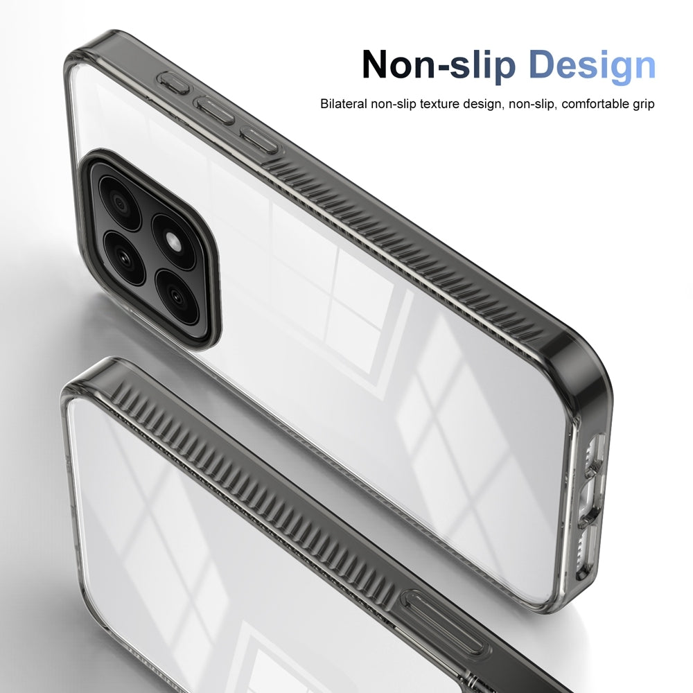 For-Honor-X8a-Anti-slip-Clear-Acrylic-Hybrid-TPU-Phone-Case(Black)