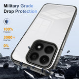 For-Honor-X8a-Anti-slip-Clear-Acrylic-Hybrid-TPU-Phone-Case(Black)