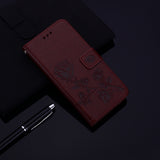 For-Honor-X8a-Rose-Embossed-Flip-PU-Leather-Phone-Case(Brown)