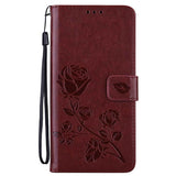 For-Honor-X8a-Rose-Embossed-Flip-PU-Leather-Phone-Case(Brown)
