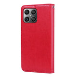For-Honor-X8a-Rose-Embossed-Flip-PU-Leather-Phone-Case(Red)