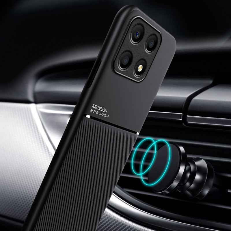 For-Honor-X8a-Classic-Tilt-Strip-Grain-Magnetic-PC-Hybrid-TPU-Phone-Case(Black)