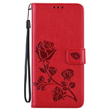 For-Honor-X8a-Rose-Embossed-Flip-PU-Leather-Phone-Case(Red)