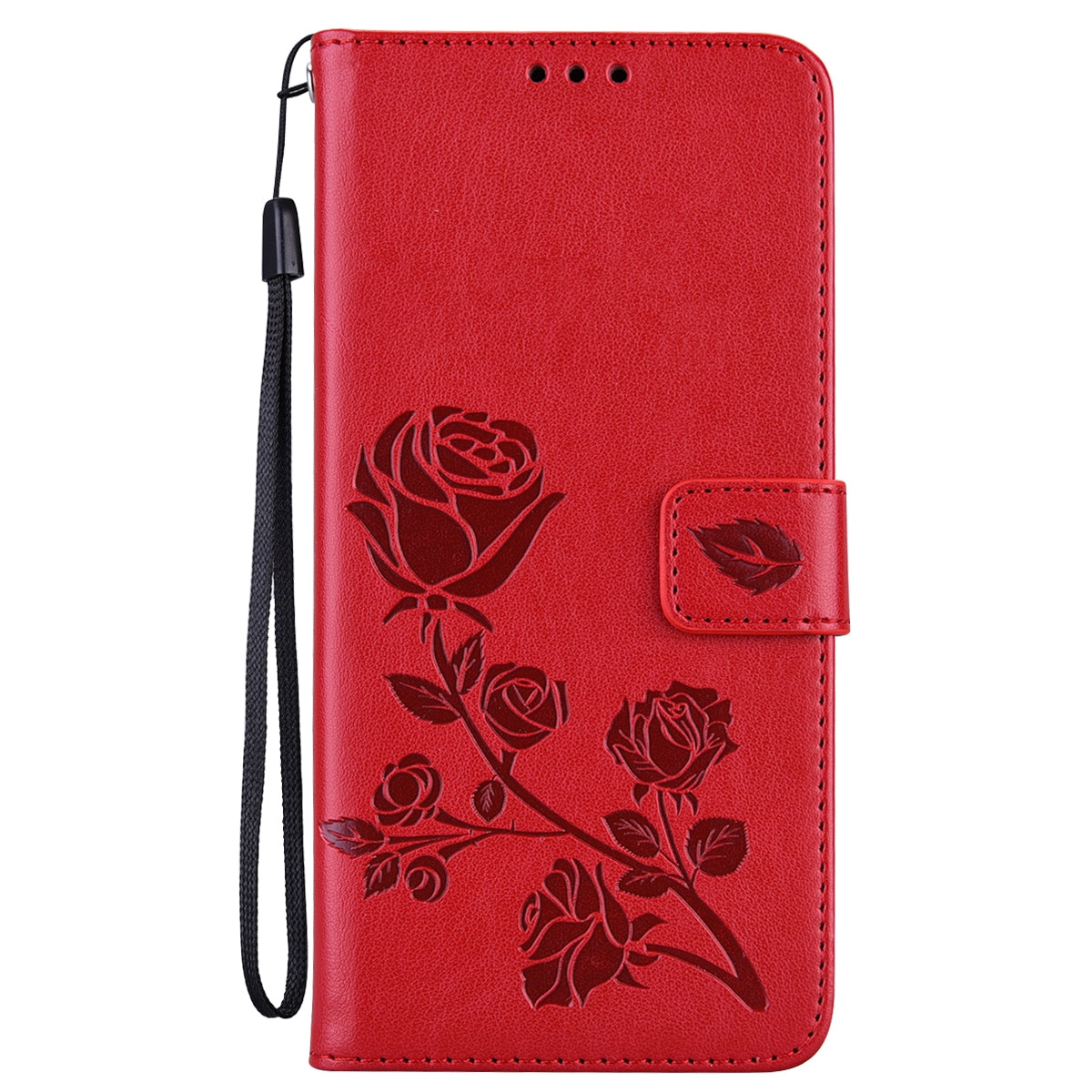 For-Honor-X8a-Rose-Embossed-Flip-PU-Leather-Phone-Case(Red)