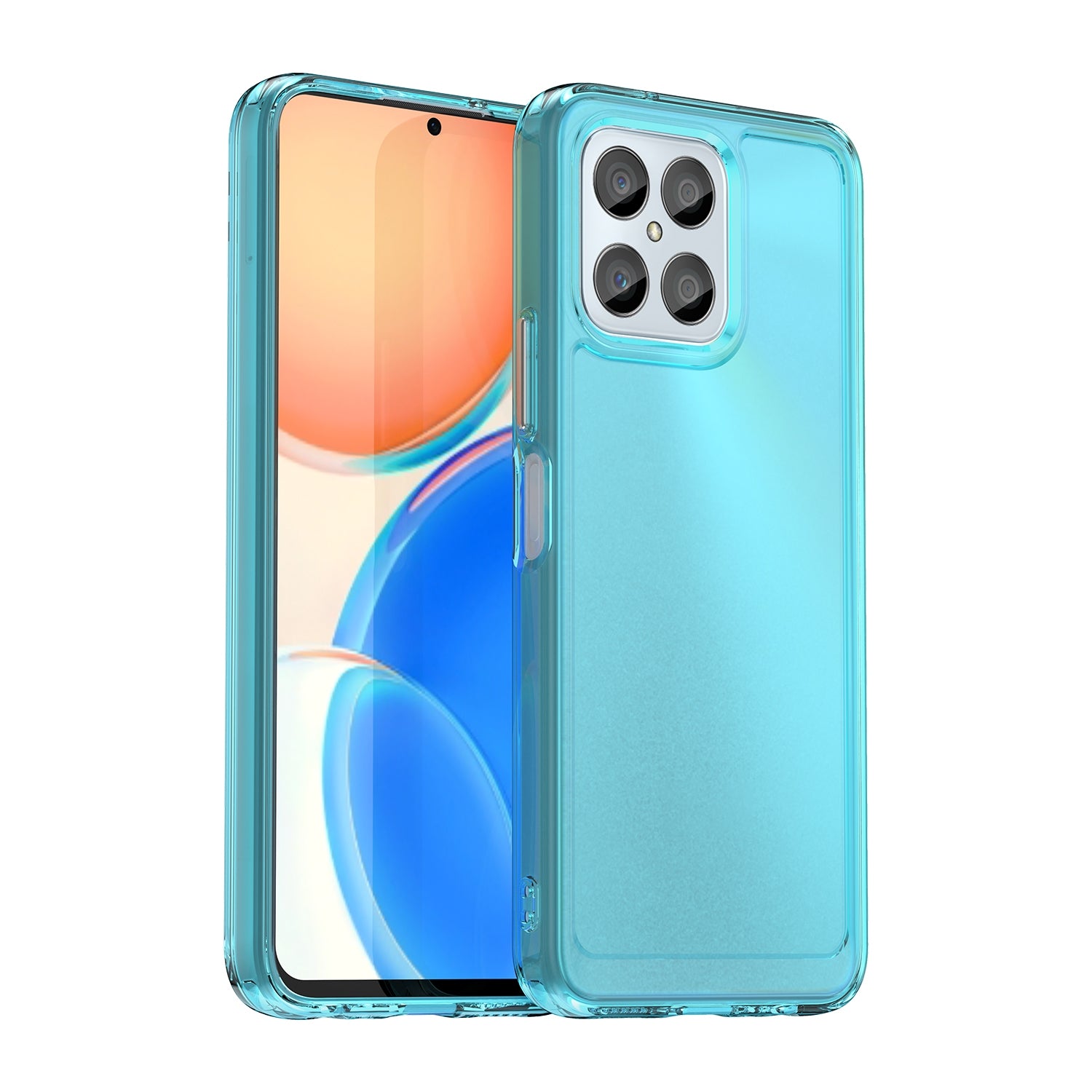 For-Honor-X8a-Candy-Series-TPU-Phone-Case(Transparent-Blue)
