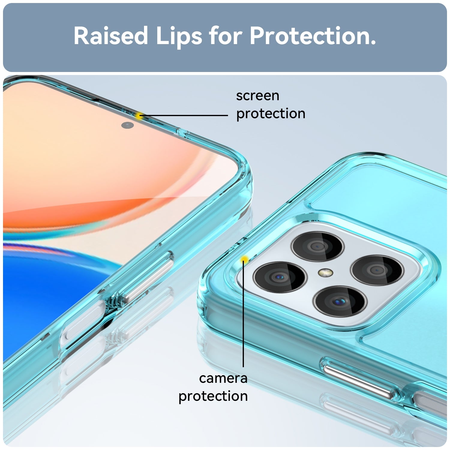 For-Honor-X8a-Candy-Series-TPU-Phone-Case(Transparent-Blue)