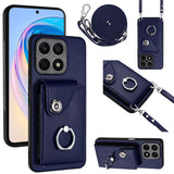 For-Honor-X8a-Organ-Card-Bag-Ring-Holder-Phone-Case-with-Long-Lanyard(Blue)