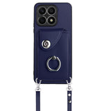 For-Honor-X8a-Organ-Card-Bag-Ring-Holder-Phone-Case-with-Long-Lanyard(Blue)