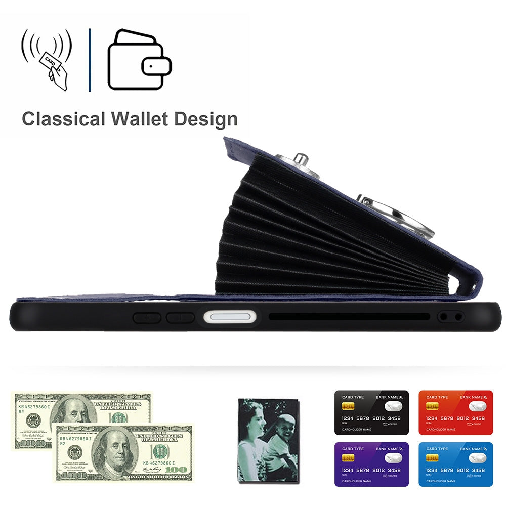 For-Honor-X8a-Organ-Card-Bag-Ring-Holder-Phone-Case-with-Long-Lanyard(Blue)
