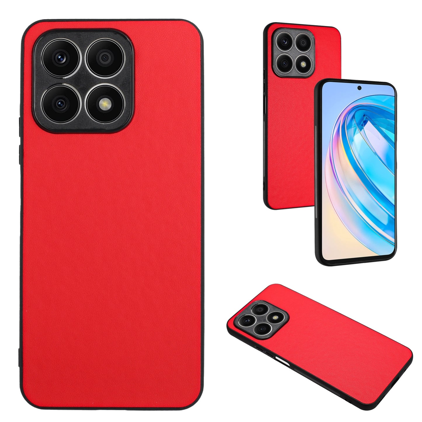 For-Honor-X8a-R20-Leather-Pattern-Phone-Single-Case(Red)