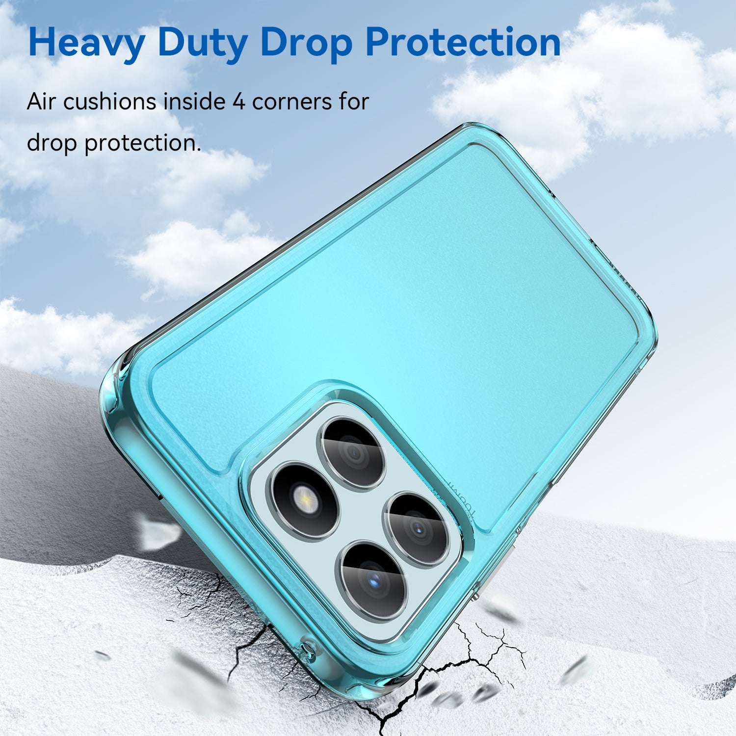 For-Honor-X8b-Candy-Series-TPU-Phone-Case(Transparent-Blue)