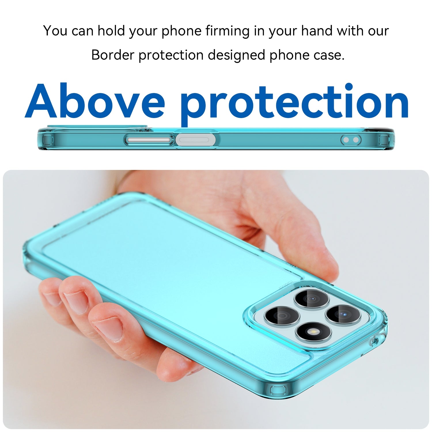 For-Honor-X8b-Candy-Series-TPU-Phone-Case(Transparent-Blue)