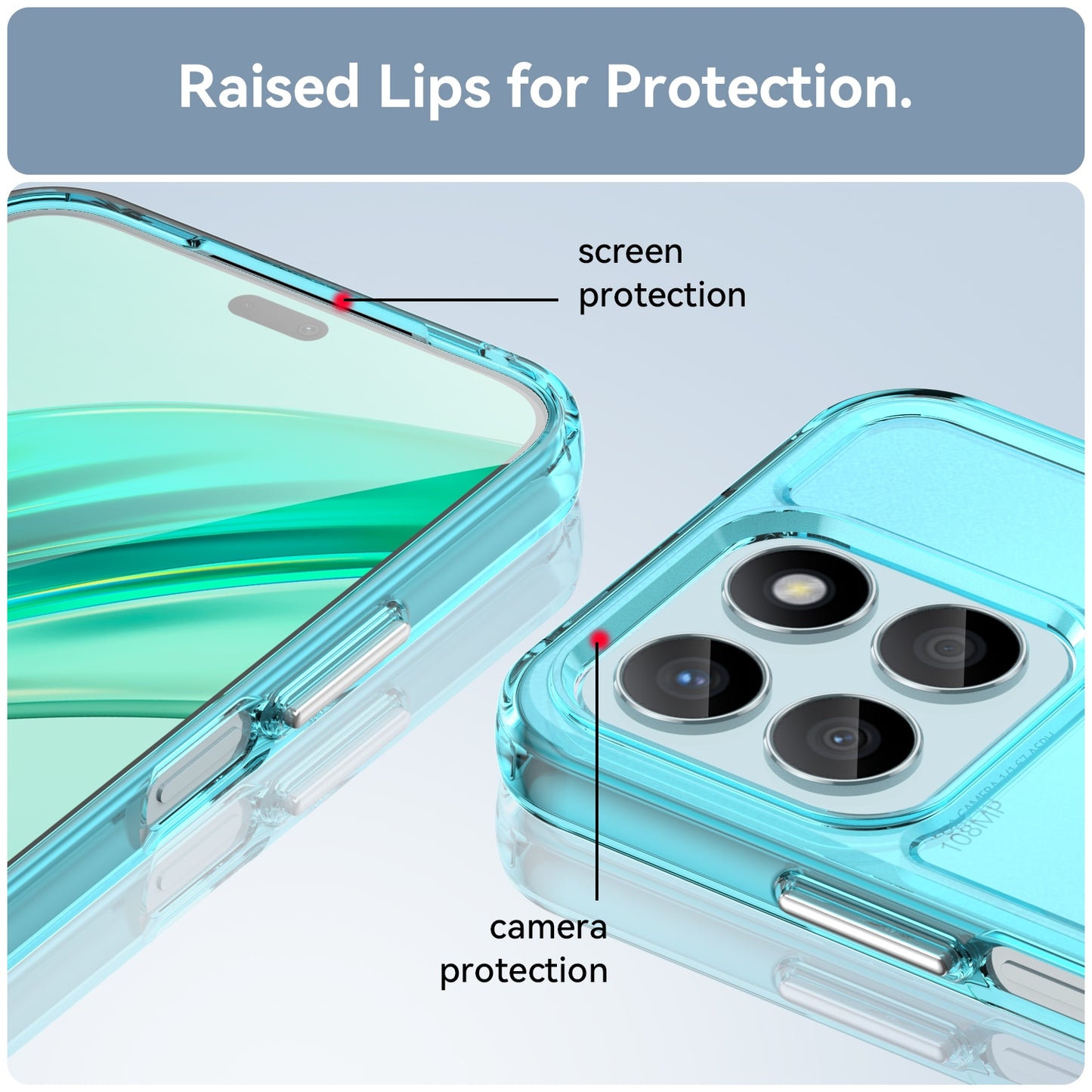 For-Honor-X8b-Candy-Series-TPU-Phone-Case(Transparent-Blue)