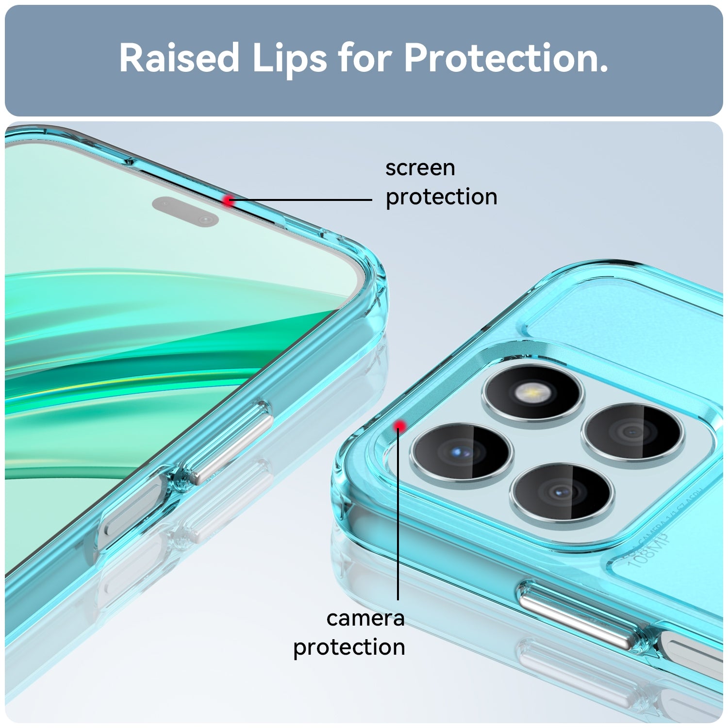 For-Honor-X8b-Candy-Series-TPU-Phone-Case(Transparent-Blue)